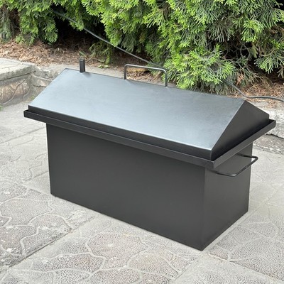 Profi Heißräucherofen 39L aus 1,5mm Schwarzstahl - Ideal für Fleisch & Fisch Räu