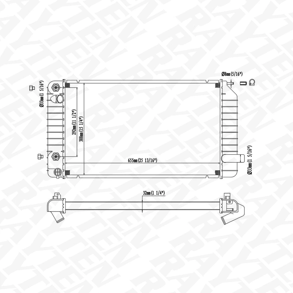 NEW 1343 Radiator Fit for Buick Skylark Oldsmobile Achieva Pontiac Grand Am V6 Foto 2 de 4