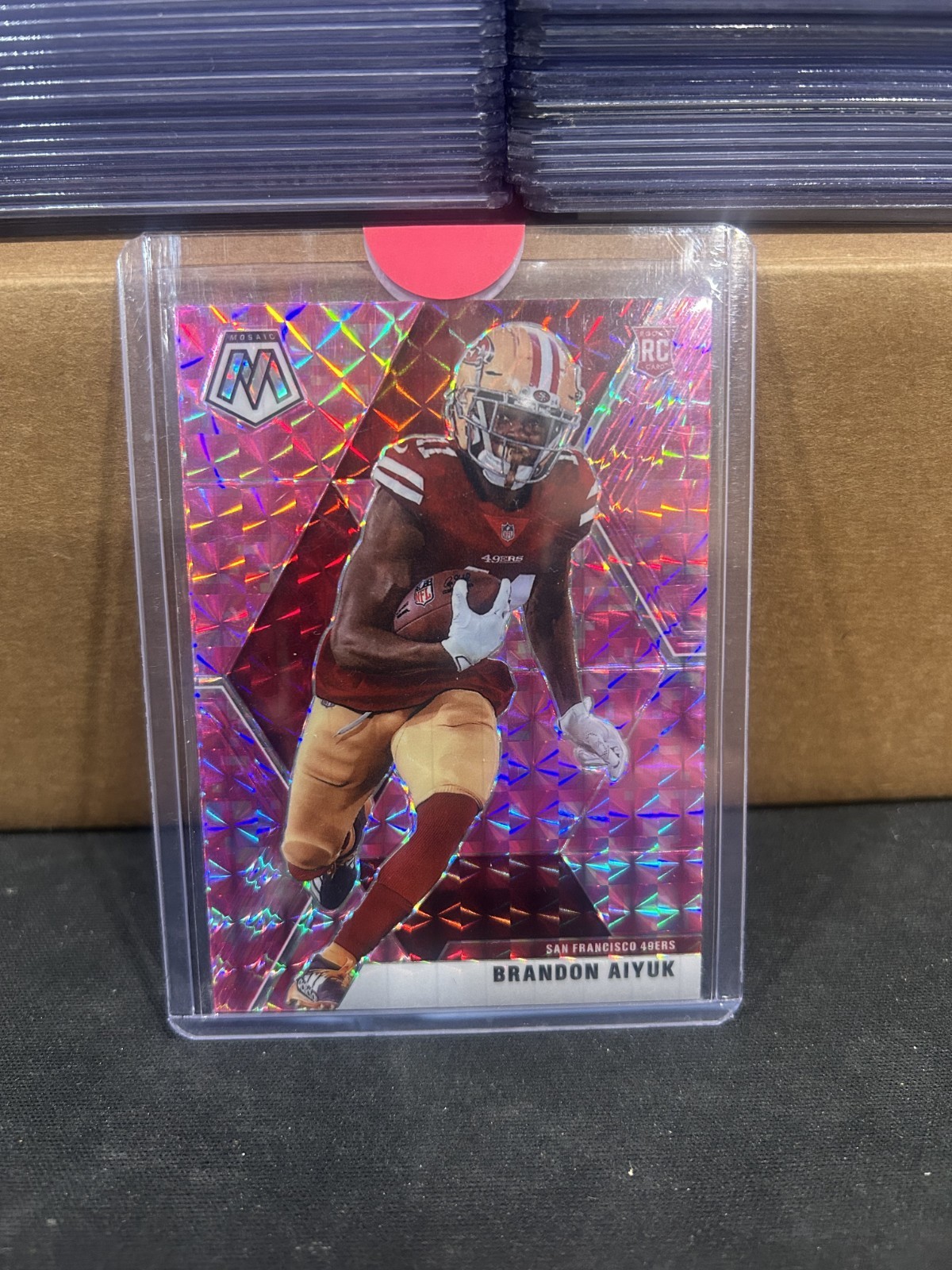 2020 Panini Mosaic - Rookies Brandon Aiyuk #210 Camo Pink Mosaic Prizm (RC)