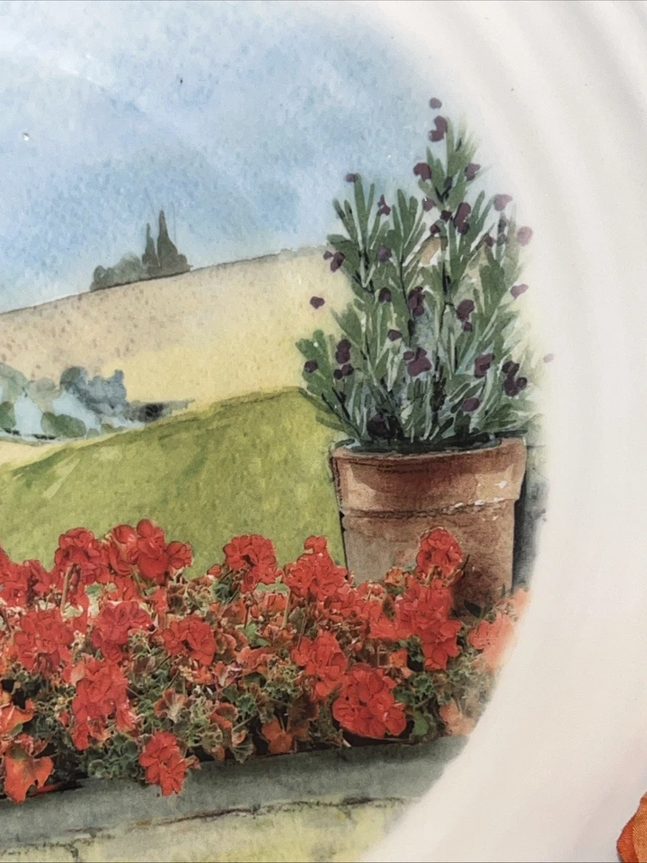 Opificio Etico Grande Plato Ovalado Villa con Campo de Amapola Hecho en Italia Foto 2 de 4