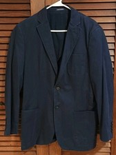 Stafford Signature Classic Fit Cotton Sport Coat Blazer Mens 40R Navy Blue Prep
