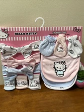 HELLO KITTY 12 PIECE SET HEADBANDS,MITTENS,SOCKS,BIBS