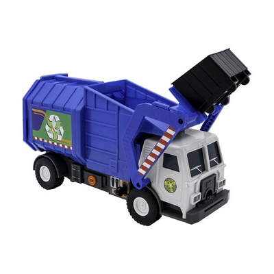 #ad 16quot; Mighty Fleet Motorized Garbage Truck Toy Flashing Lights Engine Sounds $21.62