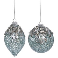 Mark Roberts 2022 Iced Jewel Ornaments, Assortment of 2, 4 Inches - Sparkling...