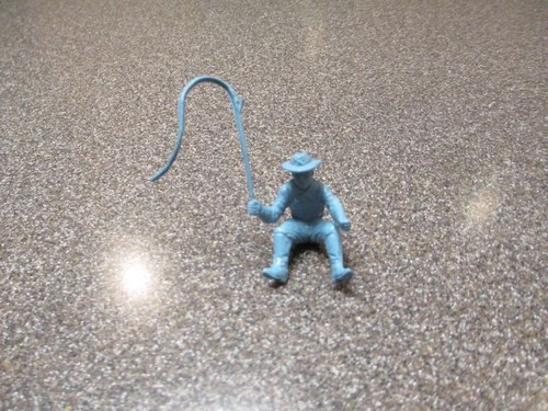 VINTAGE MARX FORT APACHE PLAYSET POWDER BLUE CAVALRY WAGON DRIVER W/WHIP