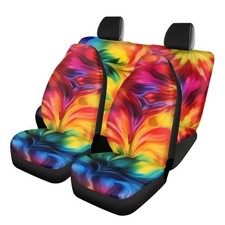 Car Seat Covers For Carscar Seat Covers With Rainbow Tie-dye Fractal Art