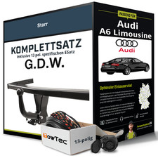 Für AUDI A6 Limousine Typ 4F,C6 Anhängerkupplung starr +eSatz 13pol 04-11 NEU