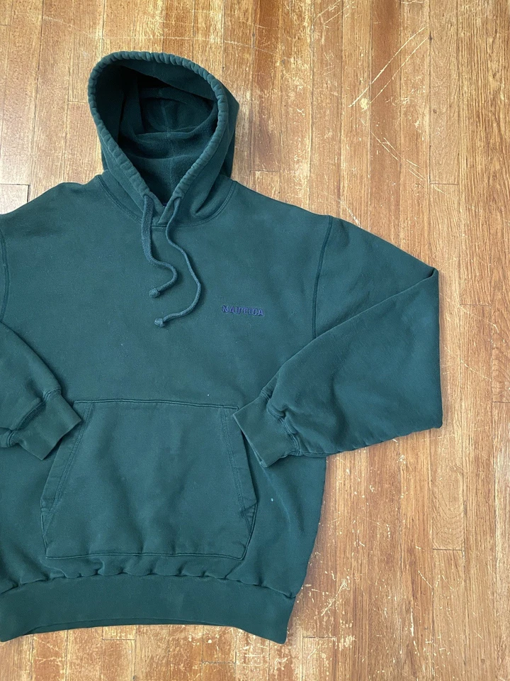Pulôver com capuz vintage Nautica essencial bordado logotipo masculino médio - Imagem 3 de 4