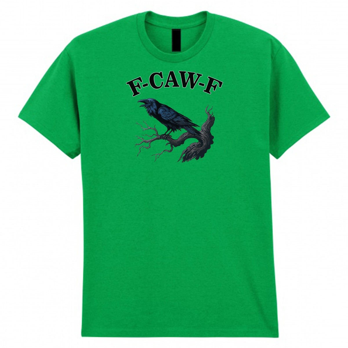 Funny Crow F Caw F T Shirt Gothic Raven And Moon - - Print Your Wear