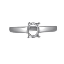 Semi Mount Ring Stone Setting Size 8X6 MM Oval Shape 925 Sterling Silver Ring