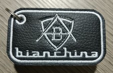 Portachiavi Ricamato Autobianchi Bianchina in Ecopelle nera