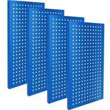 4 Pack Metal Pegboard Panels 24"X12"Black Heavy Duty Steel Wall Organizer Garage