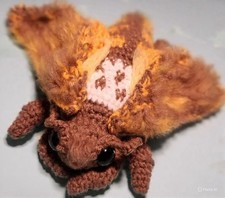 Death's-Head Hawk Moth Handmade Amigurumi Fiber Art Piece Hawkmoth