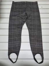 Papaya Pull-On Leggings Women's Size 20 Grey Checked Pattern Stirrup Pants