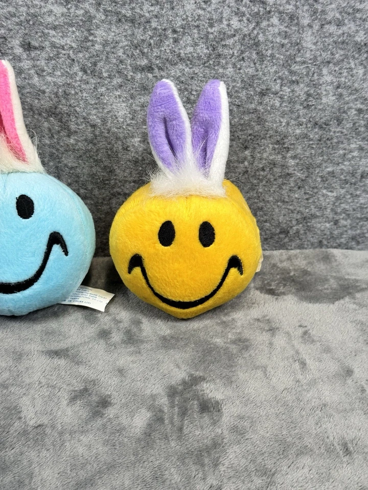Happy Face Giggle Ball Plush Lot of 3 Easter Bunny Rabbit Stuffed Toys *READ - Image 4 of 4