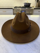 Stetson Open Road Royal Deluxe Hat Fur Felt Cognac Brown 7 1/4