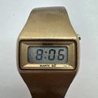 Seiko LC Digital Quartz Watch Vintage 80s Gold Tone Mesh Bracelet Women's LCD