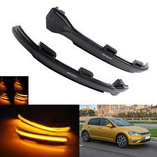 2x LED Spiegelblinker Smoked Schwarz Linse Blinker Für VW Golf 7 VII 08/2012-up