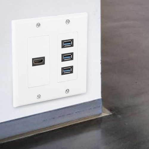 3USB3.0 Port + Port Wall Plate US Standard Information Panel For Home CS - Picture 11 of 12