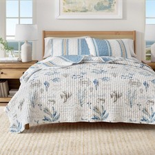 Stripe Ocean Story Coastal Quilt Set - New Castle Collection