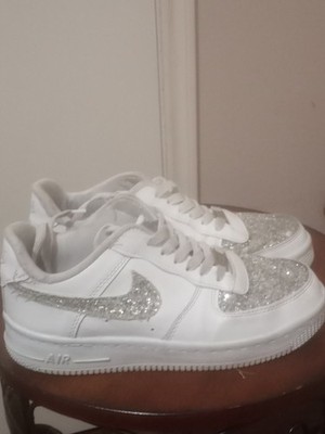 Bling Nike Air Force 1 '07 Shoes with Swarovski Crystal Bedazzled - White Sz 7