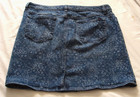 TOMMY HILFIGER Medium Wash BLEACHED Print PAISLEY Pattern DENIM Jean Skirt Sz 14 — photo 4