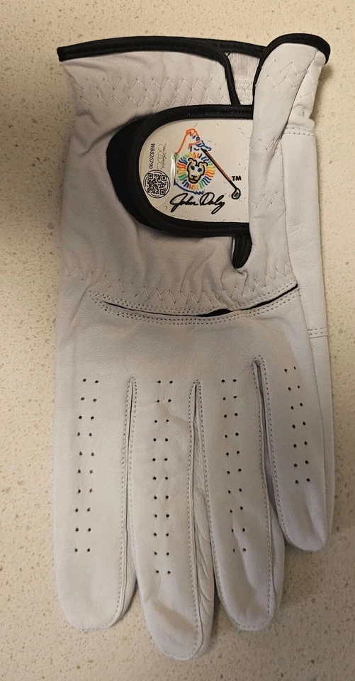 GUANTE DE GOLF JOHN DALY PGA 2X GANADOR IMPORTANTE FIRMADO LOGOTIPO DE LEÓN CERTIFICADO DE AUTENTICIDAD JSA PARTIDO USADO Foto 3 de 4
