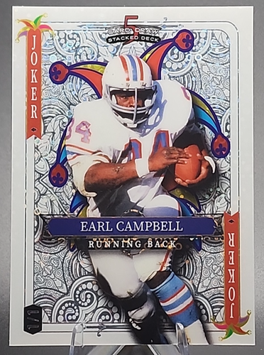 Earl Campbell 1/1 2024 Wild Card 5 Card Draw White Joker Silver Disco Oilers SSP