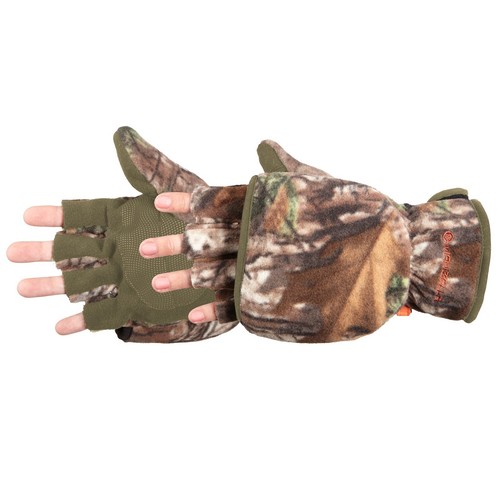 MANZELLA WOMENS H012W BOWHUNTER CONVERTIBLE MITTEN HALF FINGER ARCHERY GLOVE - Picture 2 of 3