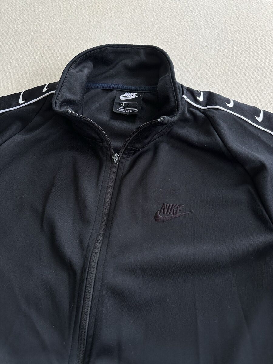 Nike Sportswear Swoosh Taped Track Jacket Mens Large Black Nike Sportswear Swoosh Taped Track Jacket Mens Large Black
