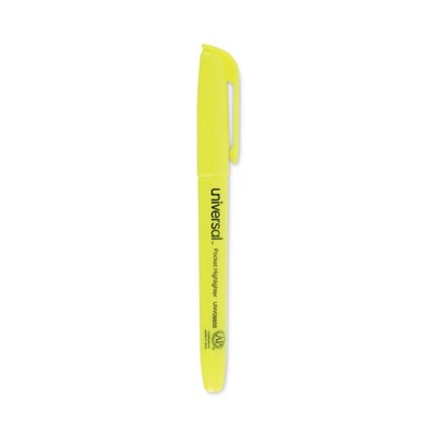 Universal 8856 Chisel Tip Pocket Highlighter Value Pack - Yellow (36/Pack) New