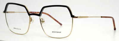 GIGI STUDIOS Oba 8084/1  Black Gold Womens GeometricEyeglasses 54-18-140 B:45