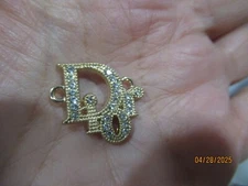 DIOR ZIP PULL   charm 21x23 MM  GOLD  tone, CRYSTALS THIS IS FOR 1