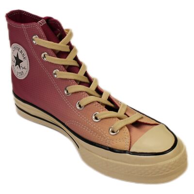 CONVERSE WINE CHUCK 70 HI TOP OMBRE SNEAKERS MAROON YELLOW SIZE