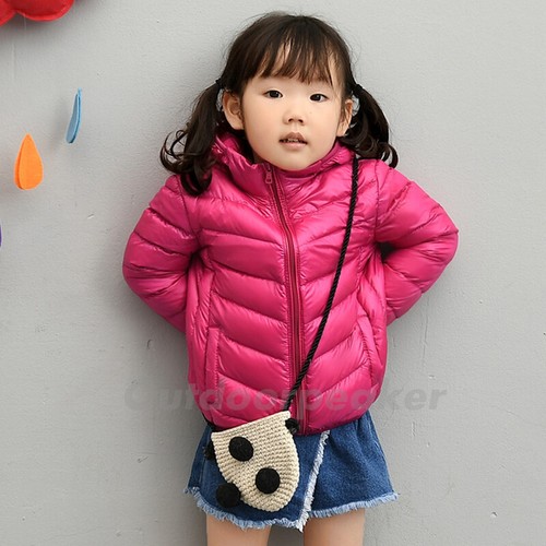 Kids Winter Duck Down Coat Boys Girls Jacket Casual Hooded Tops Outerwear Light - Picture 3 of 68