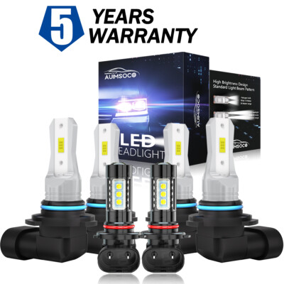 Fit Lexus GS300 GS400 1998-2005 - 6x 6000K LED Headlights + Fog Light Bulbs Kit