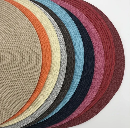 Woven Table Place Mats Large Round Place mat Dining Tableware Washable Dinner UK - Picture 4 of 30