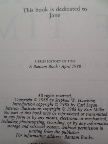 A Brief History Of Time Stephen Hawking First Edition 1988 Bantam Books - Picture 4 of 6