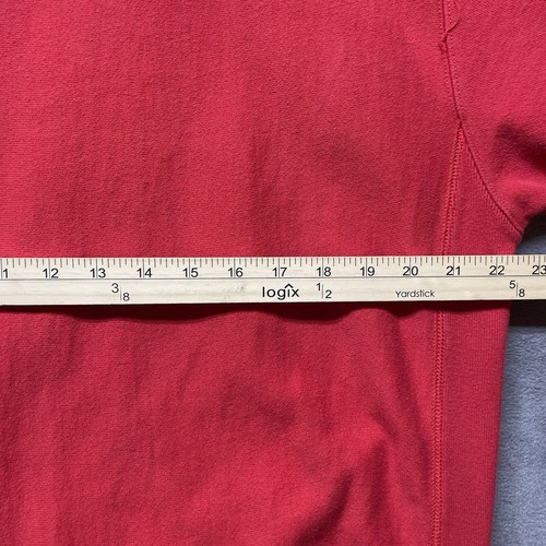 Sudadera Y2K Champion Tejido Inverso Cuello Redondo Roja Talla Grande Limpia - Imagen 6 de 9