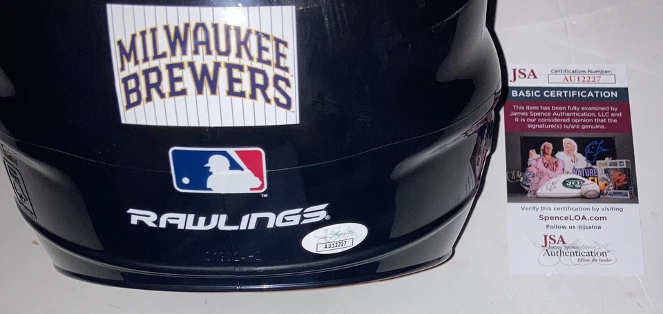 CASCO DE BATEO F/S FIRMADO POR CHRISTIAN YELICH CERTIFICADO DE AUTENTICIDAD JSA Foto 2 de 2