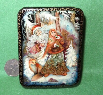 MOROZKO LACK Box Winter Märchen russisch klein Giclée Stil Weihnachten Geschenk