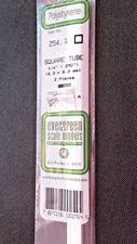 Evergreen Scale Models #254 Styrene Square Tubing 1/4", 2 pcs. - More Below
