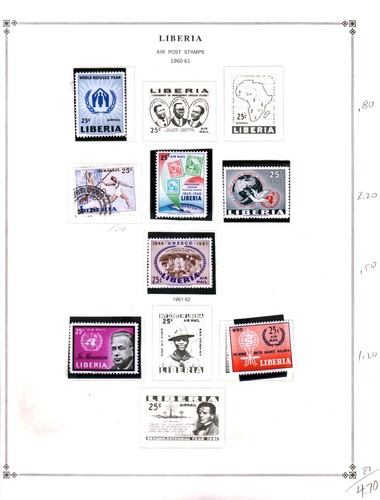 Collection, LIBERIA Part D Scott Album Page, 1918/1989, Cat $106, Mint & Used - 第 16/22 張圖片