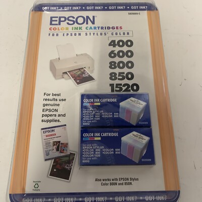 Epson Color Ink Cartridges for 400 600 800 850 1520 S 020089 SV