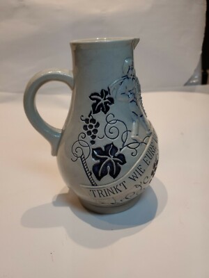 Vintage Wick Werke German Small Pitcher trinkt wie eure vater aus stein den wein