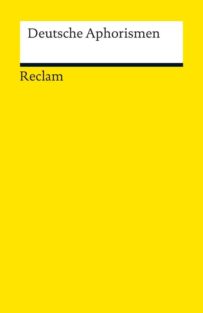 Thumbnail - Deutsche Aphorismen Friedemann Spicker Taschenbuch Reclam