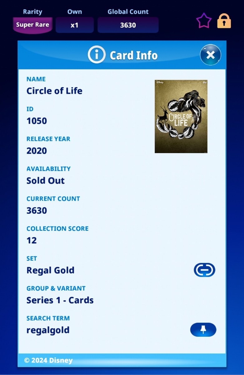 Disney Collect 2020 Super Rare Regal Gold Circle Of Life Lion King