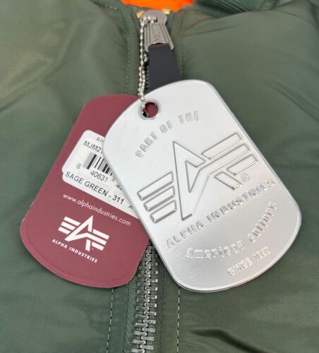 Alpha Industries USAF MA-1 Intermediate Flyers Bomber Jacket Sage Green X-Large - Picture 2 of 8