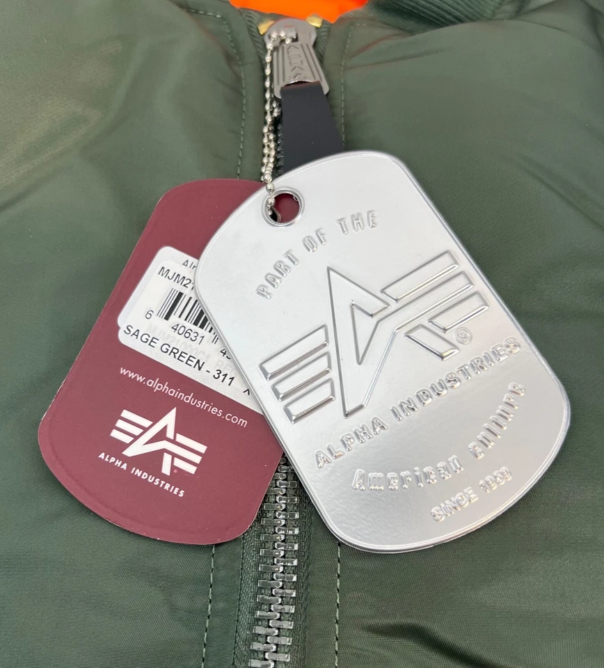 Chaqueta de bombardero Alpha Industries USAF MA-1 Intermediate Flyers verde salvia X-grande Foto 2 de 4