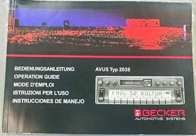 Becker Grand Prix 2132 operation guide BAS Op Guide